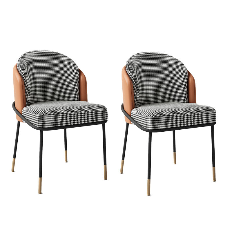 Glam metalen eetkamerstoelen Parsons armloze eetkamerstoelen voor restaurantgebruik