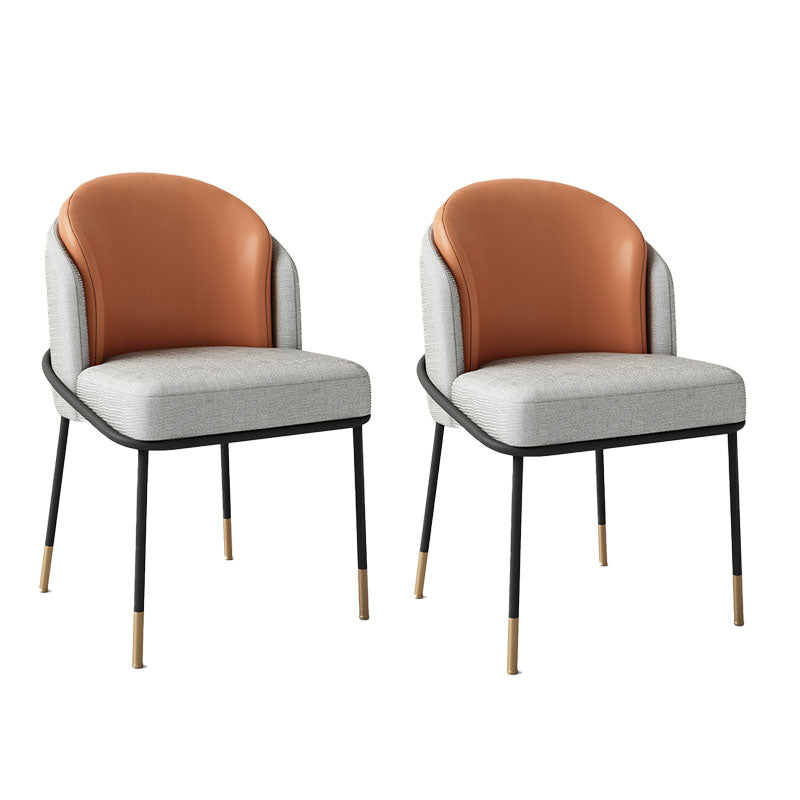 Glam metalen eetkamerstoelen Parsons armloze eetkamerstoelen voor restaurantgebruik