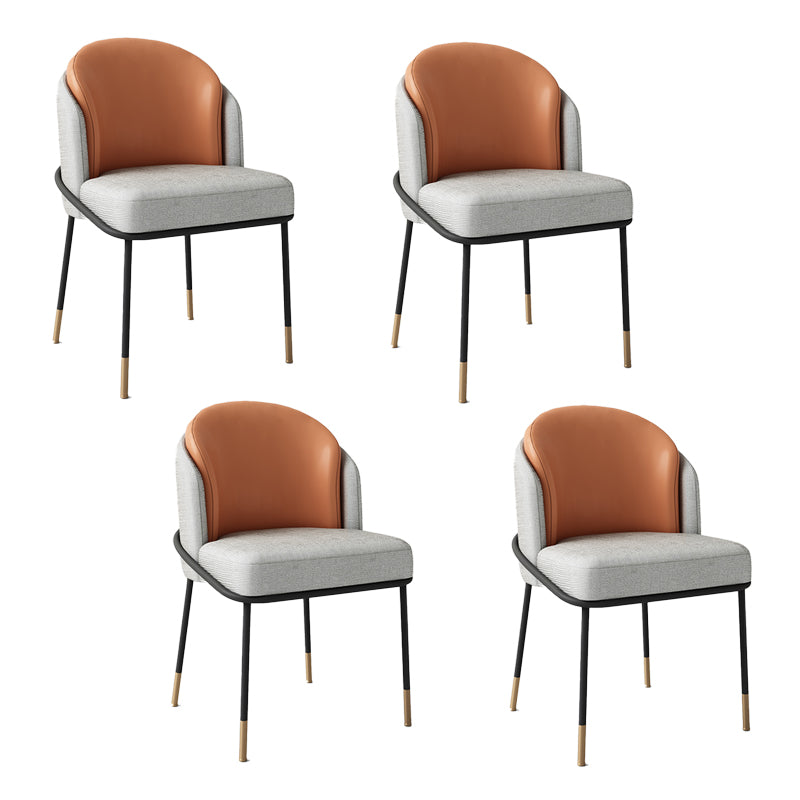 Glam metalen eetkamerstoelen Parsons armloze eetkamerstoelen voor restaurantgebruik