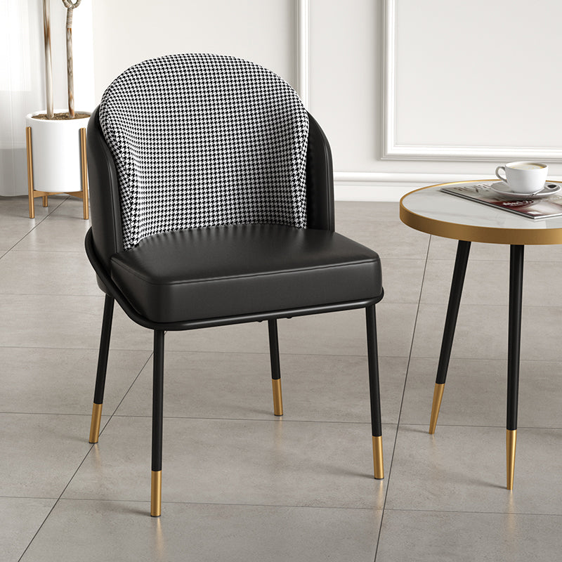Glam metalen eetkamerstoelen Parsons armloze eetkamerstoelen voor restaurantgebruik