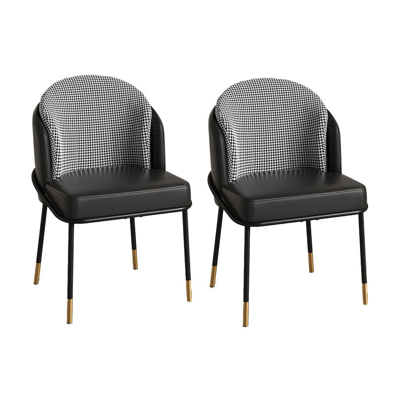 Glam metalen eetkamerstoelen Parsons armloze eetkamerstoelen voor restaurantgebruik