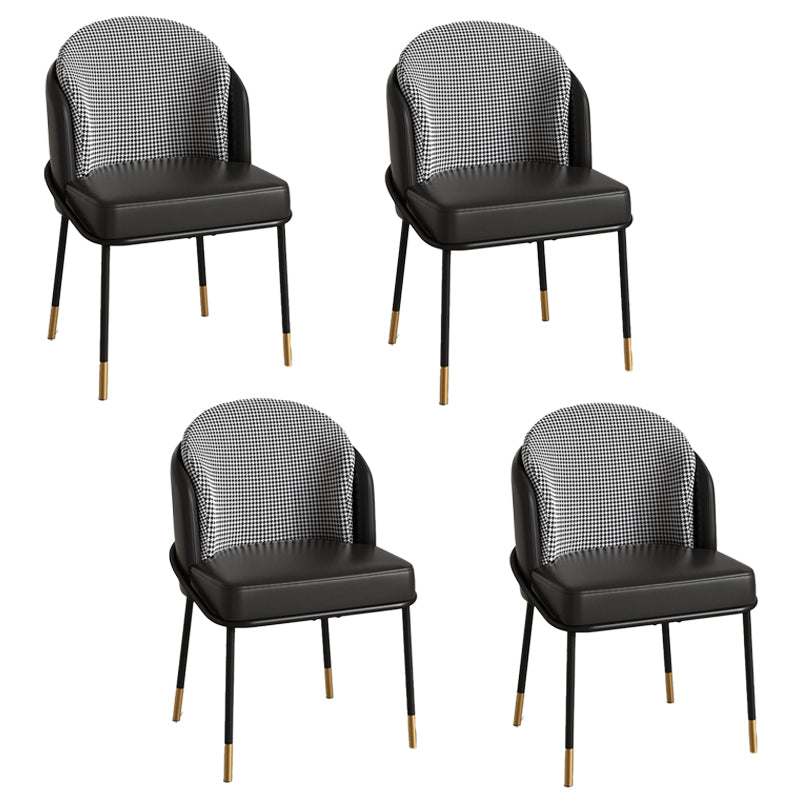 Glam metalen eetkamerstoelen Parsons armloze eetkamerstoelen voor restaurantgebruik