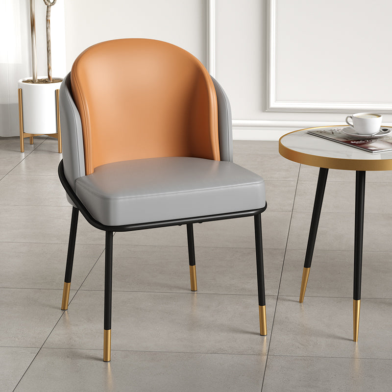Glam metalen eetkamerstoelen Parsons armloze eetkamerstoelen voor restaurantgebruik