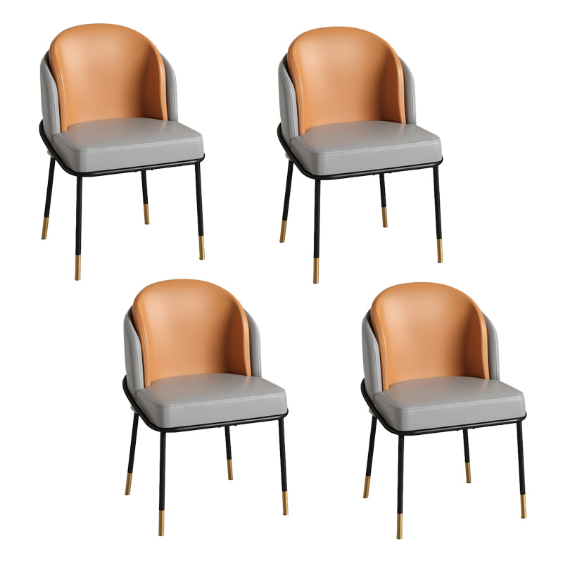Glam metalen eetkamerstoelen Parsons armloze eetkamerstoelen voor restaurantgebruik