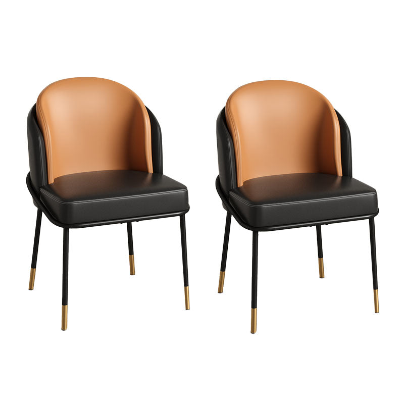 Glam metalen eetkamerstoelen Parsons armloze eetkamerstoelen voor restaurantgebruik