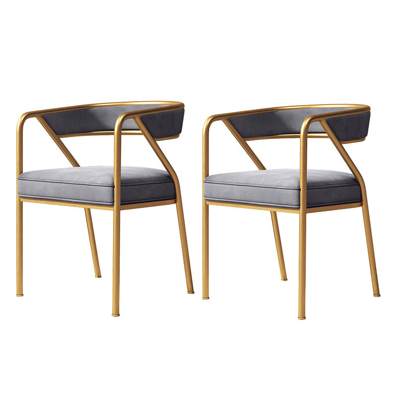 Silla de comedor de terciopelo Glam, sillas laterales de comedor con respaldo abierto para uso en restaurantes