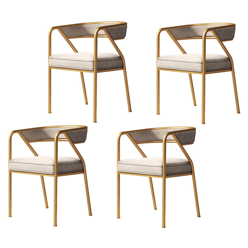 Silla de comedor de terciopelo Glam, sillas laterales de comedor con respaldo abierto para uso en restaurantes