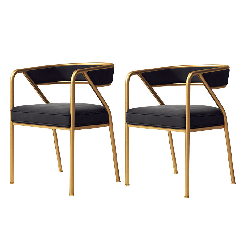 Silla de comedor de terciopelo Glam, sillas laterales de comedor con respaldo abierto para uso en restaurantes