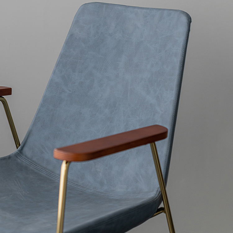Silla auxiliar de comedor con respaldo sólido de diseño escandinavo Silla auxiliar de comedor de cuero