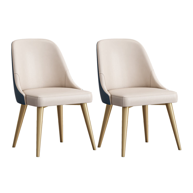 Silla de comedor sin brazos con respaldo sólido de diseño escandinavo, sillas de comedor de cuero PU