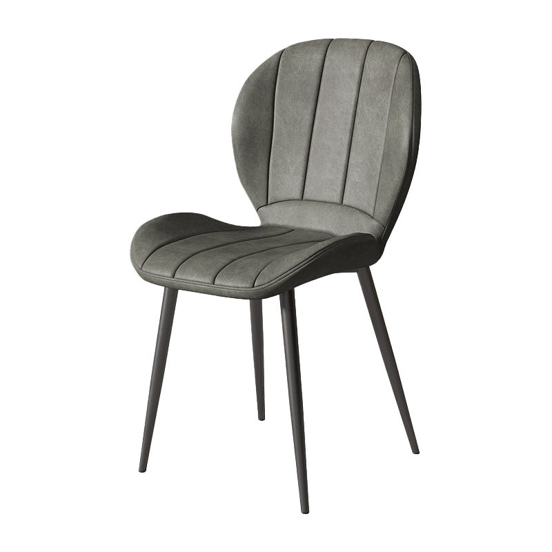 Nordic Style Kitchen Metal Dining Chair Wingback Dining Armless Side Chairs