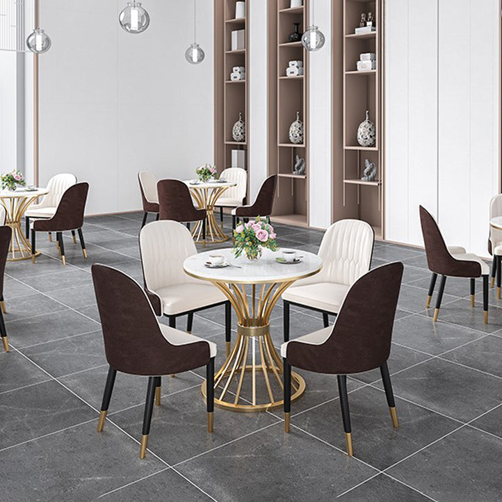 1/2/3/4/5 PCS Metal Glam Glam Dining Room Ensemble avec table ronde