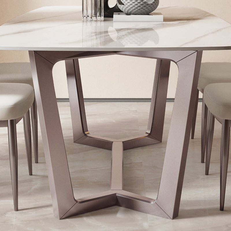 Nordic 1/4/5/7 Pièces Ensemble de restauration rectangle avec meubles de table de pierre fritté