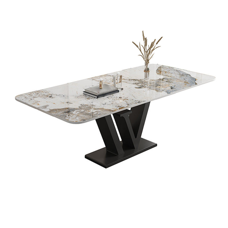 Modern 1/2/5/6 Pieces Dining Set Sintered Stone Dining Table Set with Leather Chairs