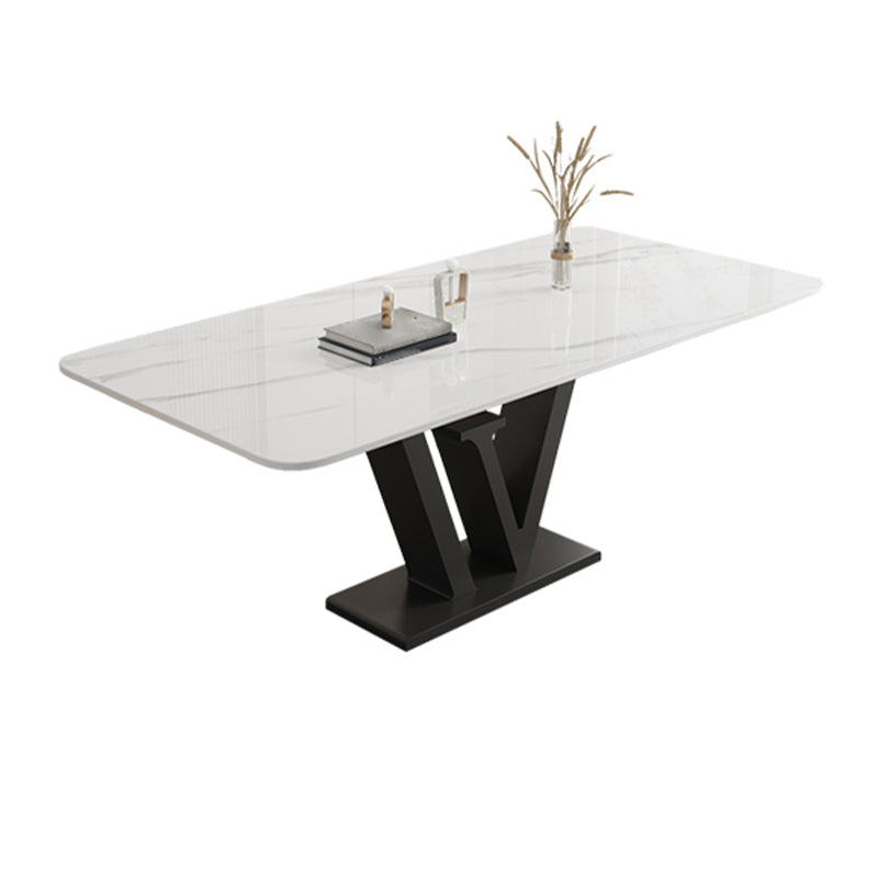 Modern 1/2/5/6 Pieces Dining Set Sintered Stone Dining Table Set with Leather Chairs