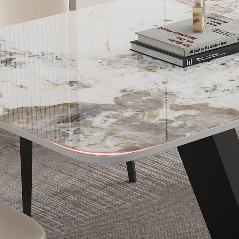 Modern 1/2/5/6 Pieces Dining Set Sintered Stone Dining Table Set with Leather Chairs