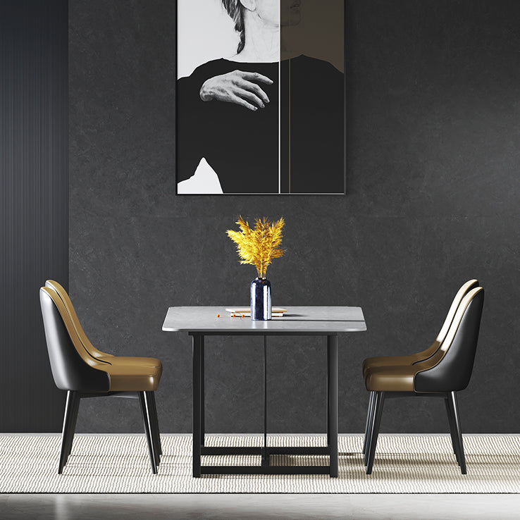 Modern 1/2/5/7 Pieces Dining Set Sintered Stone Dining Table Set with Leather Chairs
