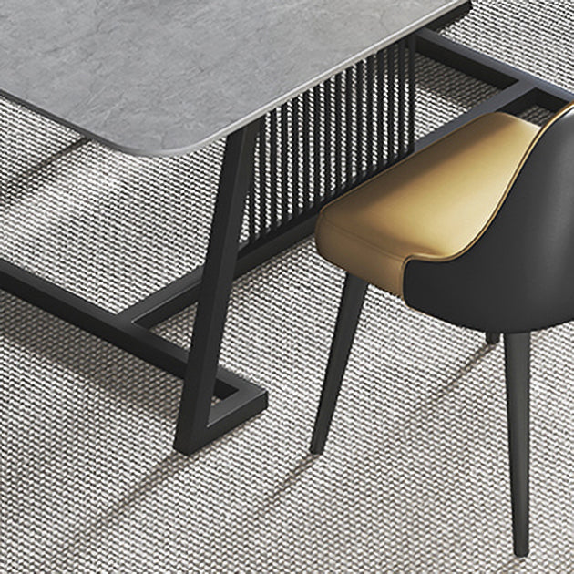 Modern 1/2/5/7 Pieces Dining Set Sintered Stone Dining Table Set with Leather Chairs