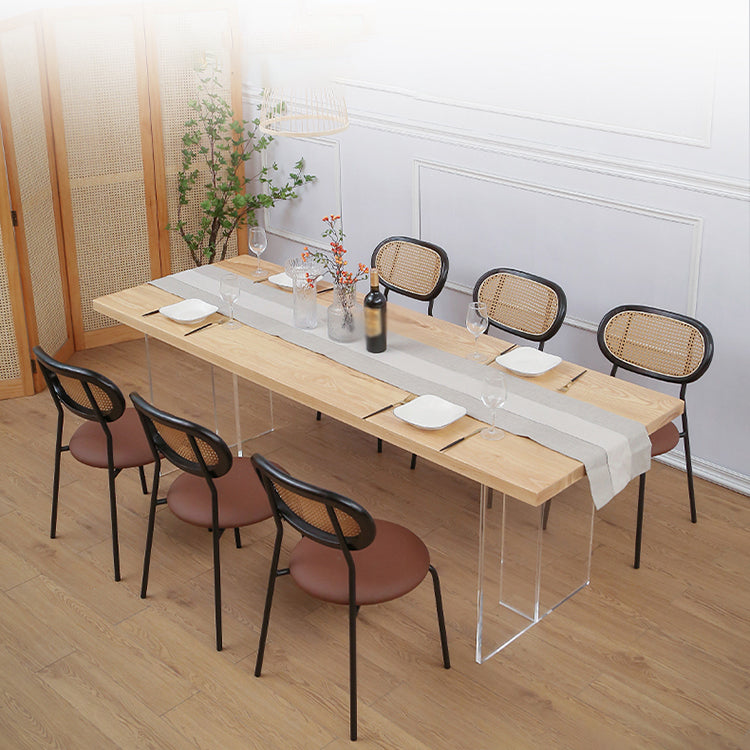 Modern 1/2/5/7 Pieces Rectangle Dining Set with Solid Wood Table and Chairs Furniture