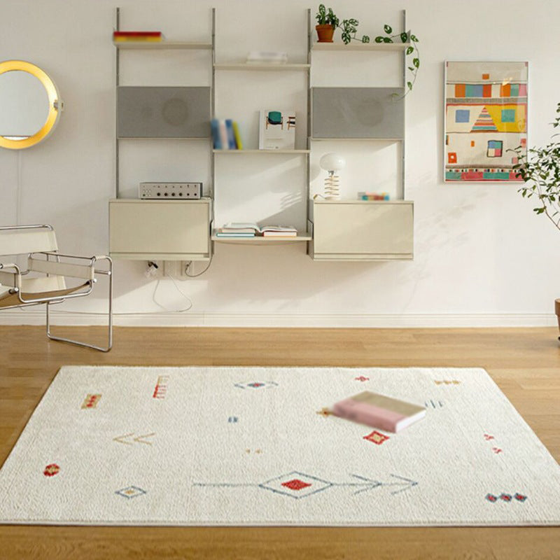 Beige moderner Teppich Polyester Muster Innenblatt Teppich Resistent Teppich für Wohnzimmer