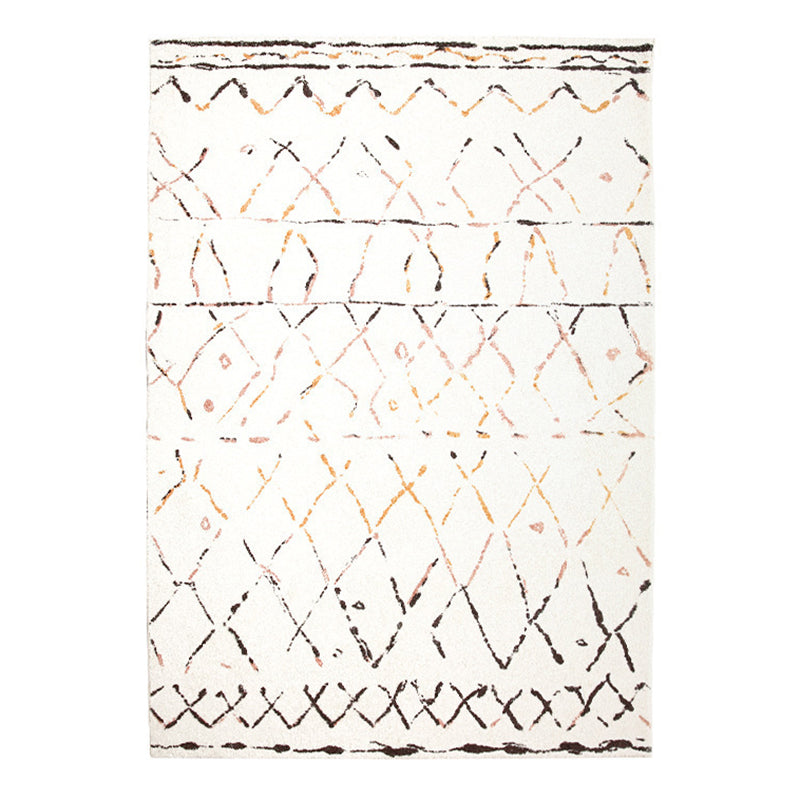 Beige Modern Rug Polyester Pattern Indoor Rug Stain Resistant Rug for Living Room