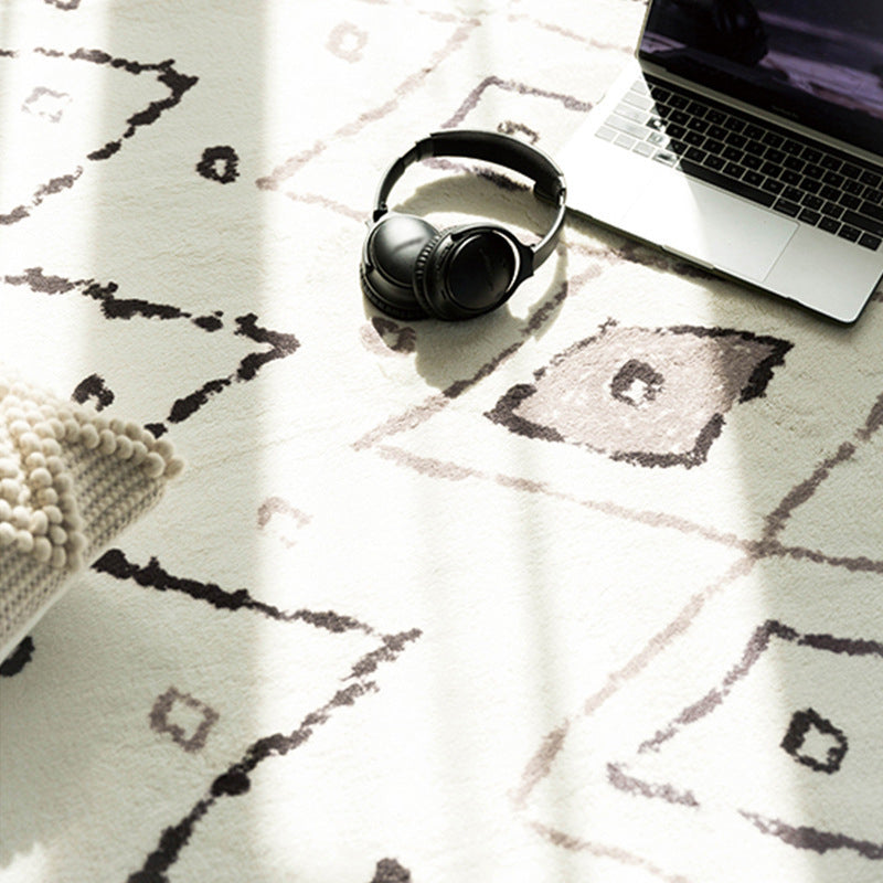 Beige moderner Teppich Polyester Muster Innenblatt Teppich Resistent Teppich für Wohnzimmer