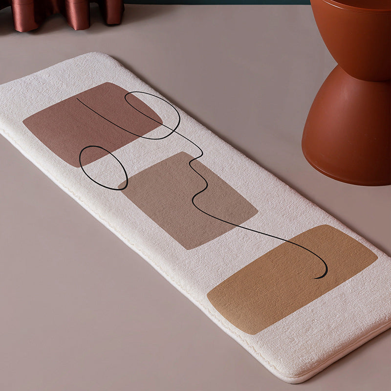 Dark Green Color Block Rug Polyester Nordic Rug Stain Resistant Rug for Drawing Room