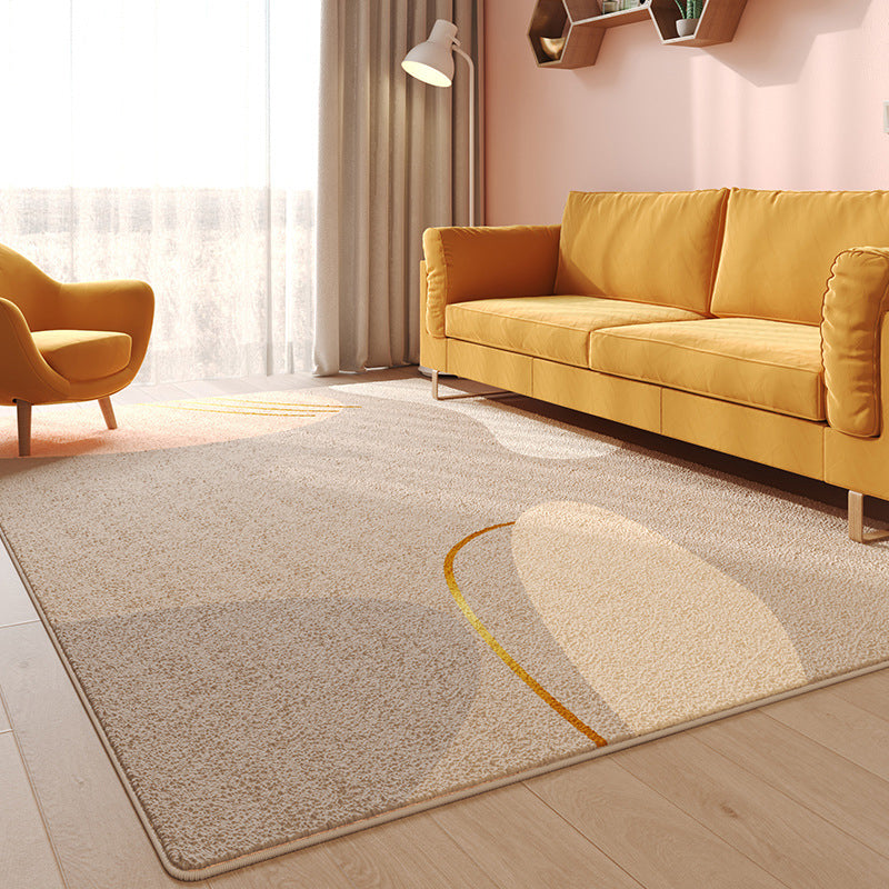 Gray Modern Rug Polyester Contrast Color Rug Washable Rug for Home Decoration