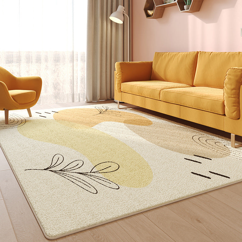 Gray Modern Rug Polyester Contrast Color Rug Washable Rug for Home Decoration