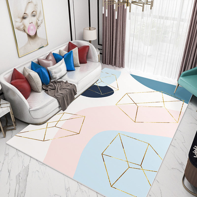 Hellrosa Farbe Klumpen Teppich PVC Nordisch Teppich Waschbar Teppich für Wohnkultur