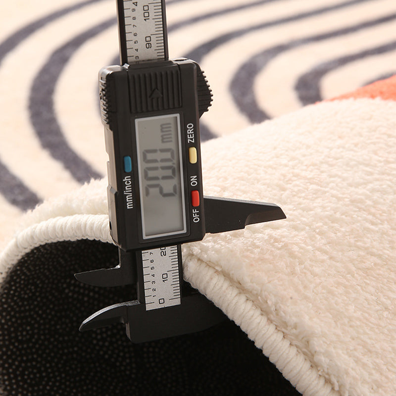 Weißer moderner Teppich Polyester Halbkreis Teppich Färbung widerstandsfähiger Teppich für Wohnkultur