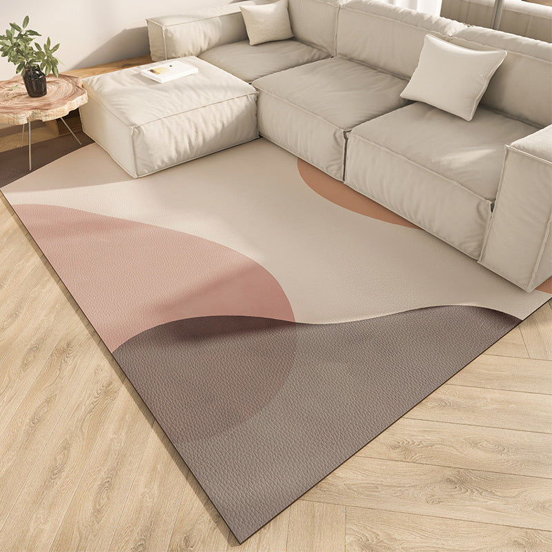 Orange Modern Rug Polyester Color Piece Rug Washable Rug for Living Room