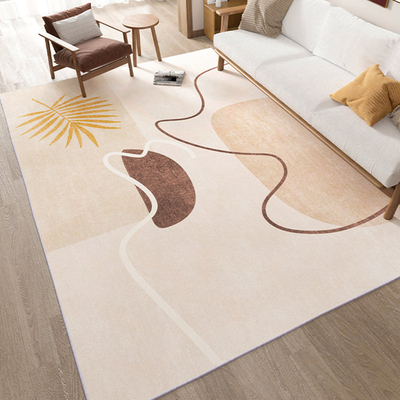 Orange Simple Carpet Blending Color Piece Carpet Stain Resistant Carpet for Home Decor