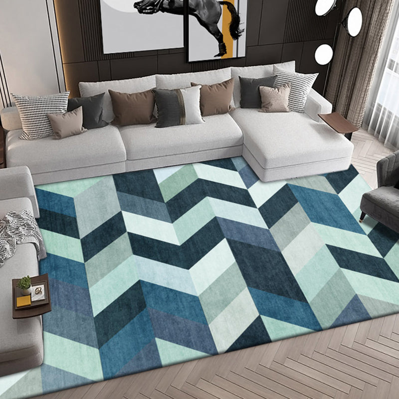 Grün moderner Teppichpolyesterblätter Teppich Fleckenfestem Teppich für den Salon