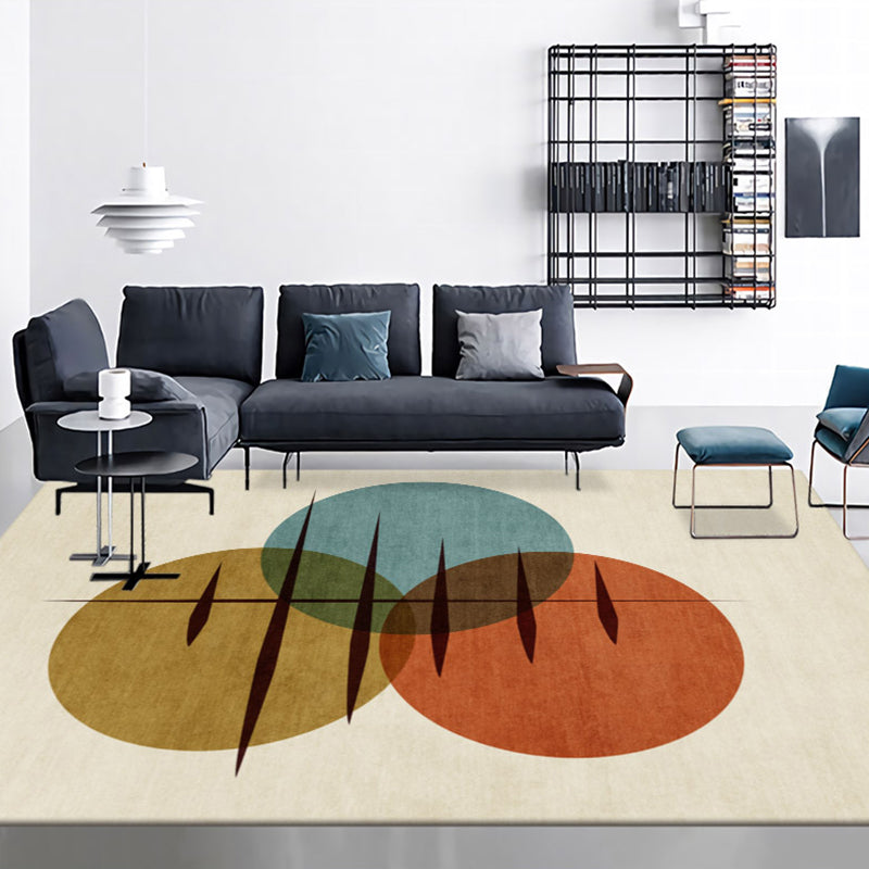 Green Modern Carpet Polyester Leaves Carpet Stain Resistant Carpet for Drawing Room