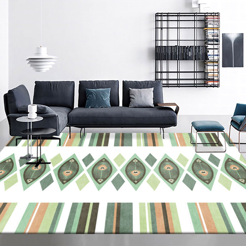 Grün moderner Teppichpolyesterblätter Teppich Fleckenfestem Teppich für den Salon
