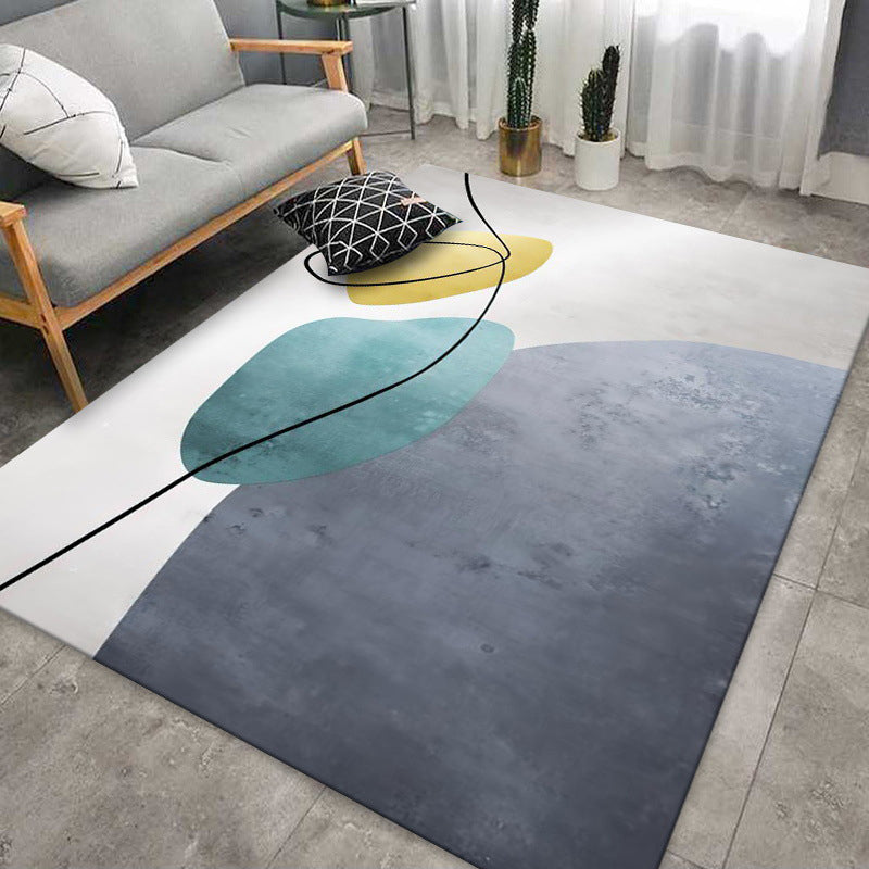 Orange nordischer Teppich Polyester Kontrast Farbe Teppichwaschmaschine für Salon