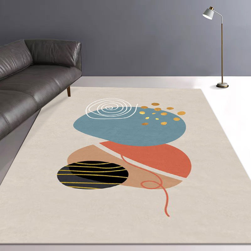 Orange nordischer Teppich Polyester Kontrast Farbe Teppichwaschmaschine für Salon