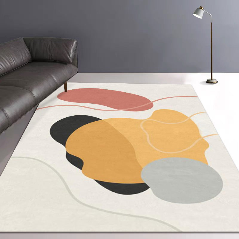 Orange nordischer Teppich Polyester Kontrast Farbe Teppichwaschmaschine für Salon