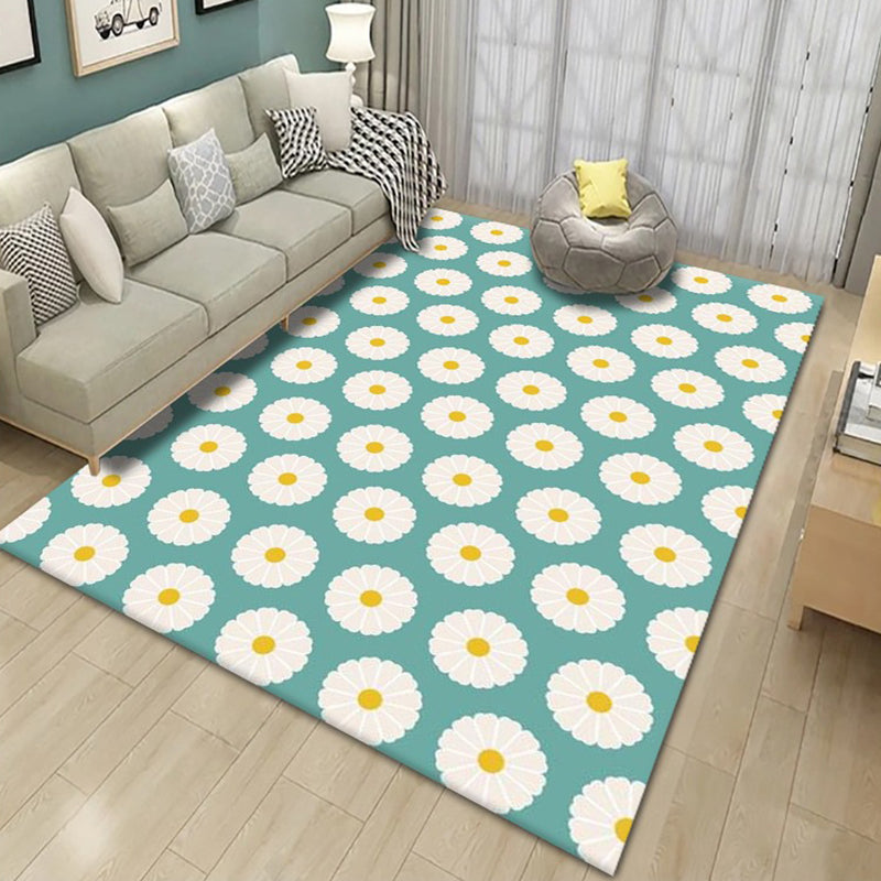 Orange Nordic Carpet Polyester Contrast Color Carpet Washable Carpet for Drawing Room