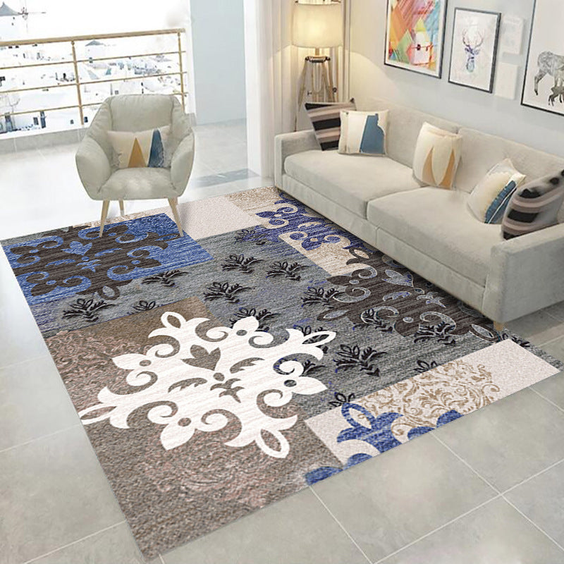 Rosa Muster Teppich Polyester Einfacher Teppichfleckfest -Resistent Teppich für Salon