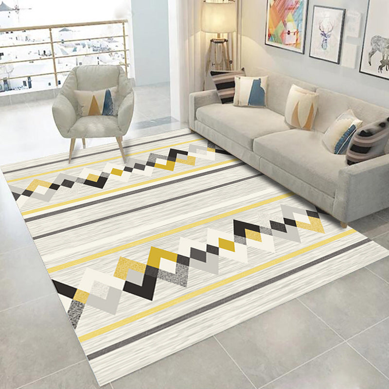 Pink Pattern Carpet Polyester Simple Carpet Stain Resistant Carpet for Drawing Room