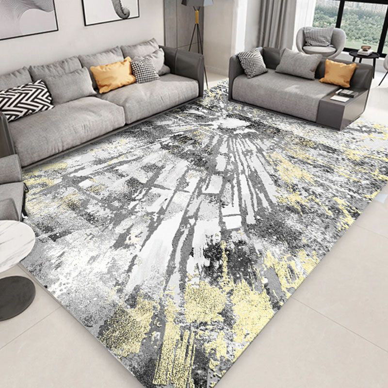 Brown Stone Pattern Carpet Polyester Simple Carpet Washable Carpet for Home Decor