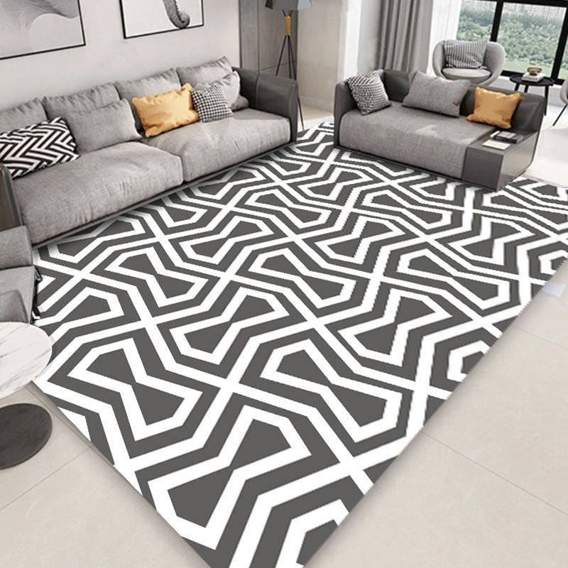 Brown Stone Pattern Carpet Polyester Simple Carpet Washable Carpet for Home Decor