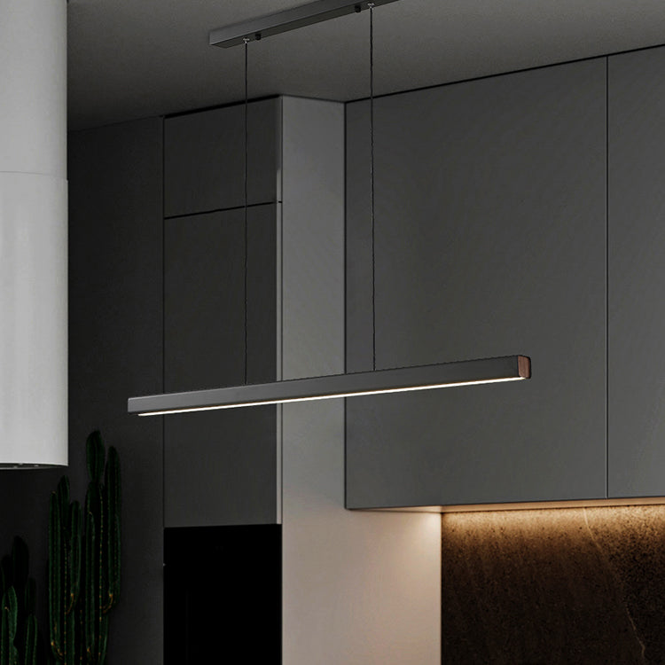 Lámpara de suspensión de restaurante de 1 luces de estilo de isla rectángulo con sombra acrílica