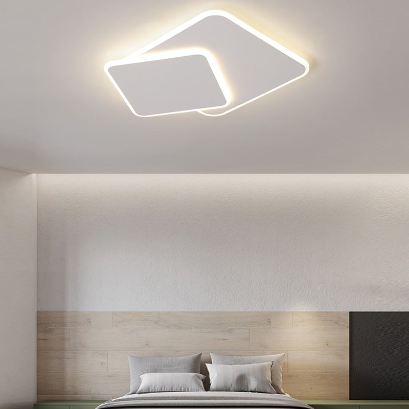 Nordic Squared Flush Mount Lighting Metal LED Bedroom Ceiling Mount Light