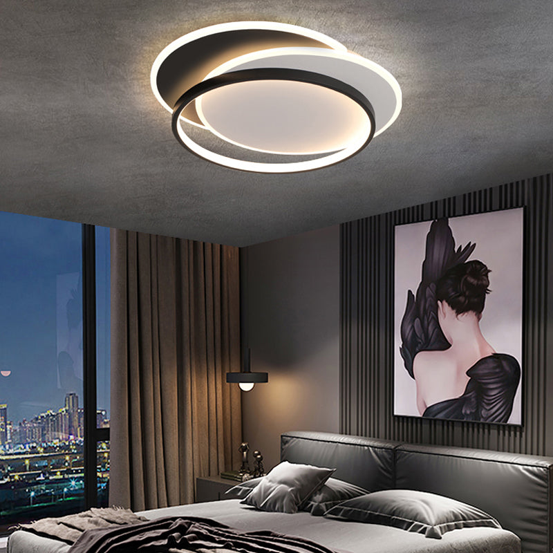 Metal Flush Mount Light Nordic 3-Light Bedroom Ceiling Lamps Fixture with Acrylic Shade