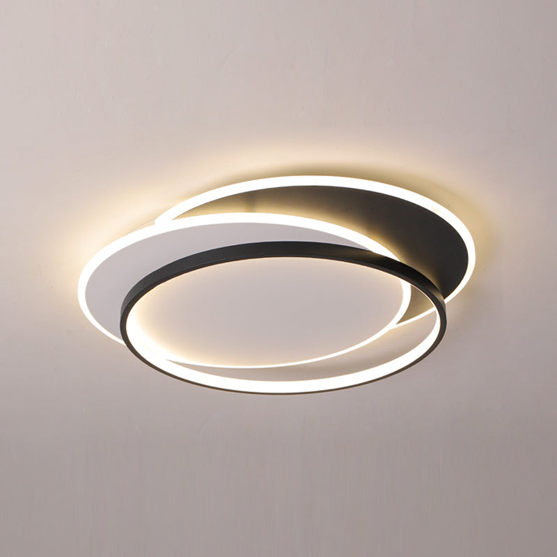 Metal Flush Mount Light Nordic 3-Light Bedroom Ceiling Lamps Fixture with Acrylic Shade