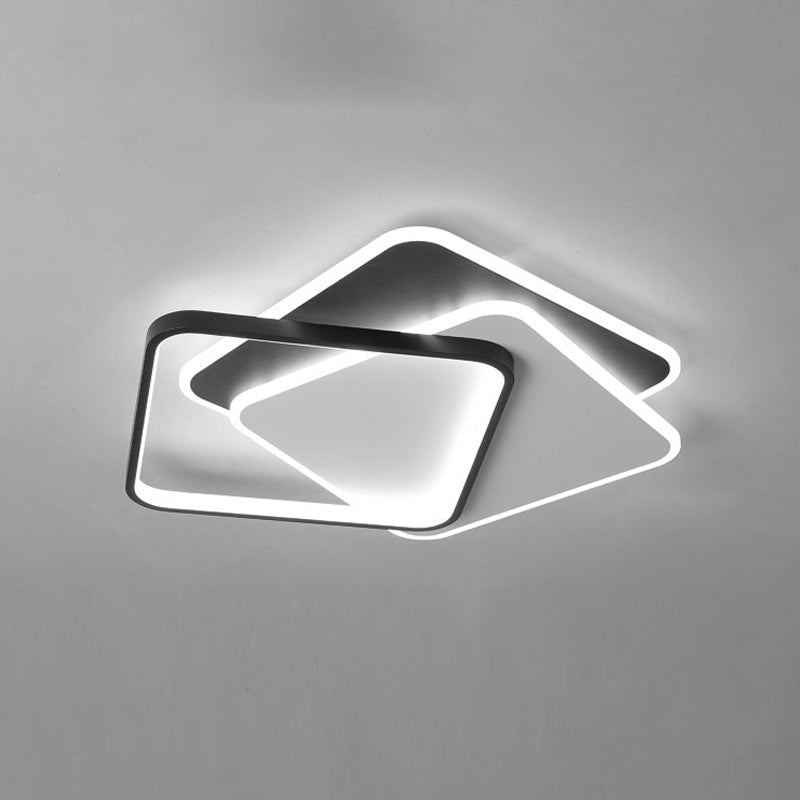 Metal Flush Mount Light Nordic 3-Light Bedroom Ceiling Lamps Fixture with Acrylic Shade