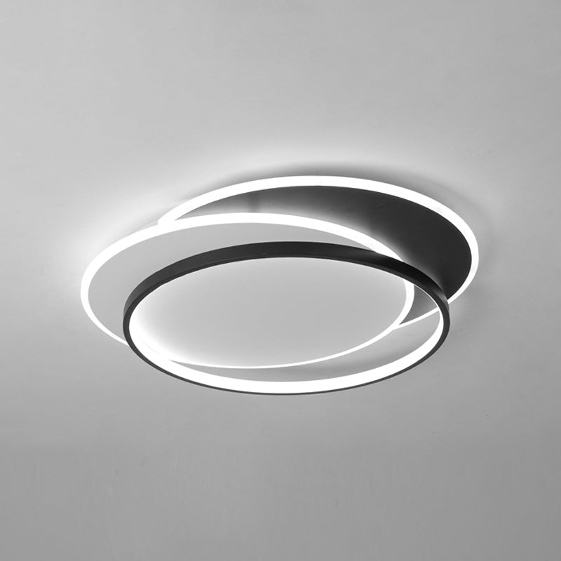 Metal Flush Mount Light Nordic 3-Light Bedroom Ceiling Lamps Fixture with Acrylic Shade
